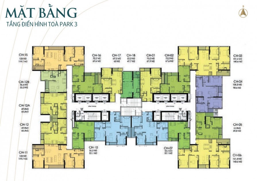 mat-bang-tang-toa-park-3-vinhomes-times-city-park-hill-895x631-1 Mặt bằng tầng tòa Park 3 Vinhomes Times City Park Hill