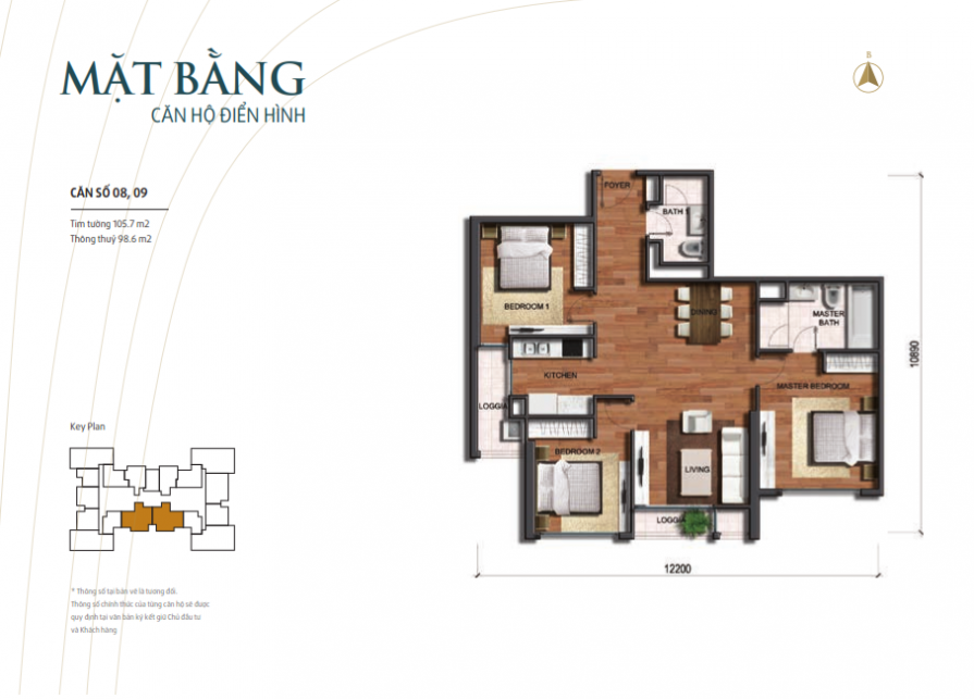 park-3-vinhome-times-city-mat-bang-can-105-7m2-895x643-1 Căn hộ Park3 chung cư Vinhomes Times City Park Hill – Diện tích 105.7m2
