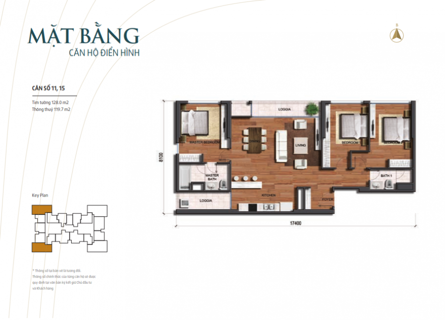 park-3-vinhome-times-city-mat-bang-can-128m2-895x643-1 Căn hộ Park3 chung cư Vinhomes Times City Park Hill – Diện tích 128m2