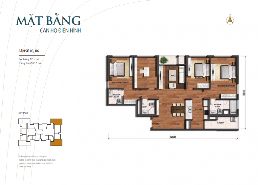 park-3-vinhome-times-city-mat-bang-can-151-4m2-895x643-1 Căn hộ Park3 chung cư Vinhomes Times City Park Hill – Diện tích 151.4m2