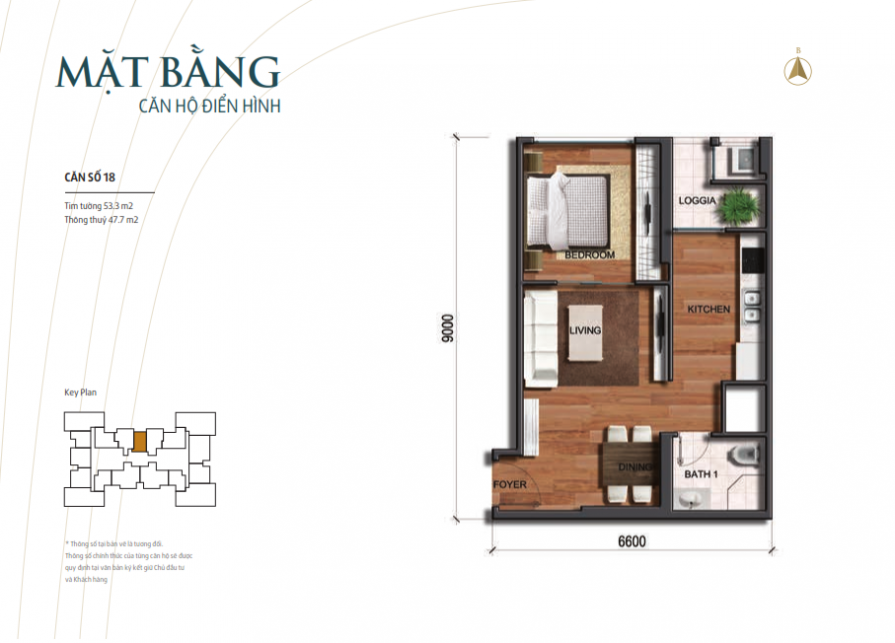 park-3-vinhome-times-city-mat-bang-can-53-3m2-895x643-1 Căn hộ Park3 chung cư Vinhomes Times City Park Hill – Diện tích 53.3m2