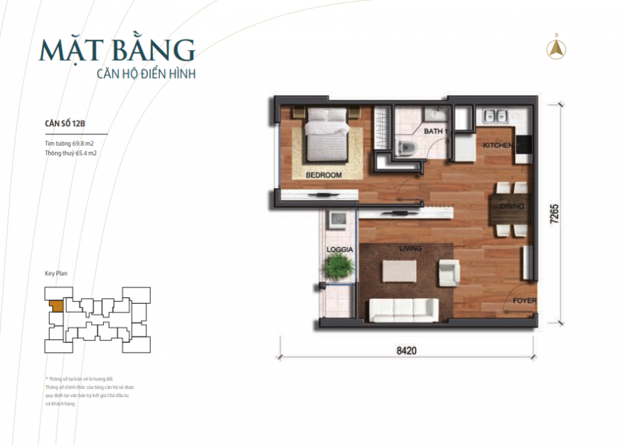 park-3-vinhome-times-city-mat-bang-can-69-8m2-12b-895x643-1 Căn hộ Park3 chung cư Vinhomes Times City Park Hill – Diện tích 69.8m2 căn 12B