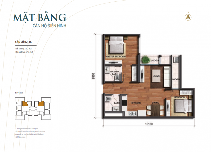 park-3-vinhome-times-city-mat-bang-can-72-2m2-895x643-1 Căn hộ Park3 chung cư Vinhomes Times City Park Hill – Diện tích 72.2m2