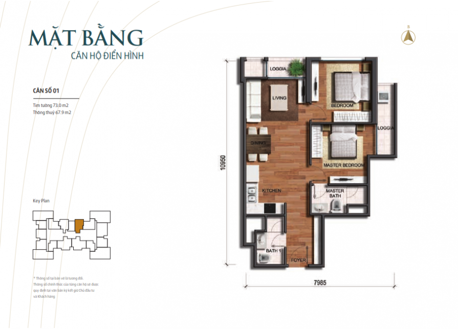park-3-vinhome-times-city-mat-bang-can-ho-73m2-895x643-1 Căn hộ Park3 chung cư Vinhomes Times City Park Hill – Diện tích 73 m2