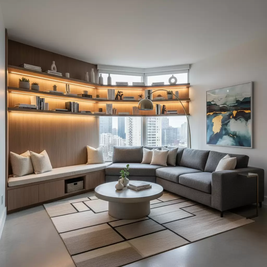 gemini_image_1768380121 Tối ưu hóa không gian góc chết mang lại sự tinh tế và thoáng đãng cho căn hộ hiện đại