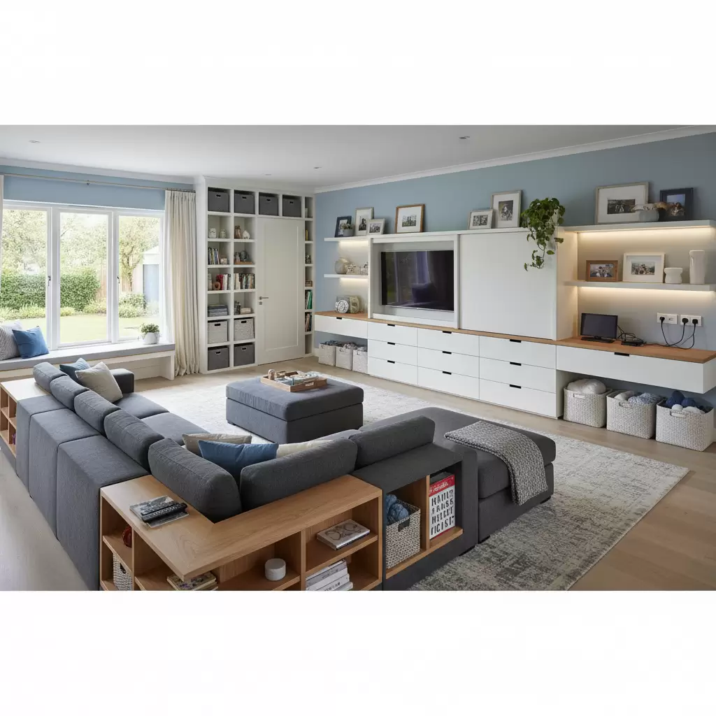 gemini_image_1768381182 Không gian sống hiện đại và ngăn nắp nhờ áp dụng các giải pháp lưu trữ thông minh