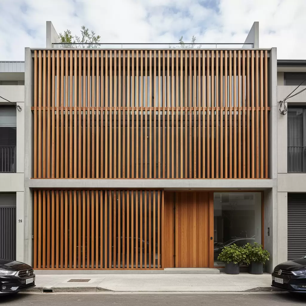 gemini_image_1768382637 Hệ lam chắn nắng là giải pháp kiến trúc hiệu quả giúp giảm bức xạ nhiệt trực tiếp