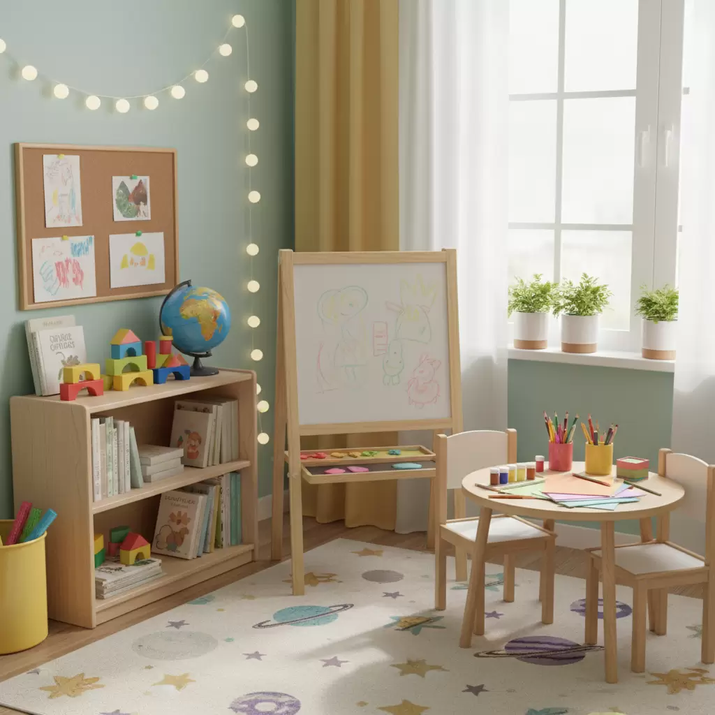 Khu vực sáng tạo riêng biệt khuyến khích trẻ tự do thực hiện các ý tưởng