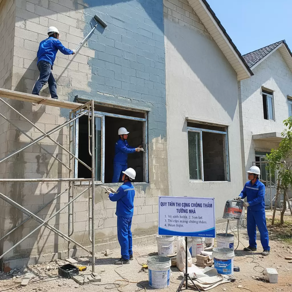 gemini_image_1768384619-1 Quy trình thi công xử lý chống ẩm mốc chuyên nghiệp giúp tường nhà bền đẹp