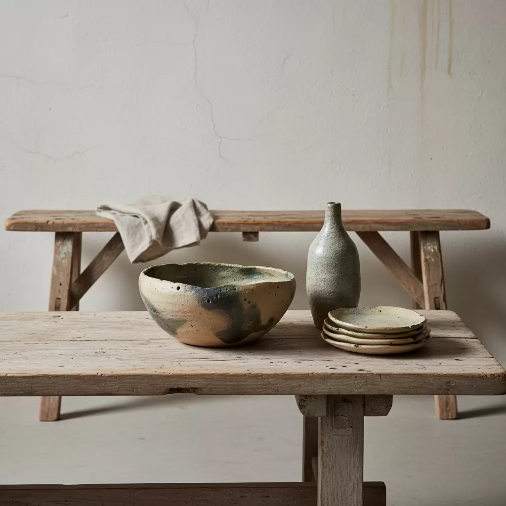 Đồ dùng thủ công với những đường nét không hoàn hảo là linh hồn của phong cách Wabi Sabi