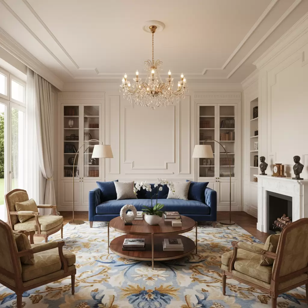 Không gian phòng khách Modern Classic đầy sang trọng và tinh tế