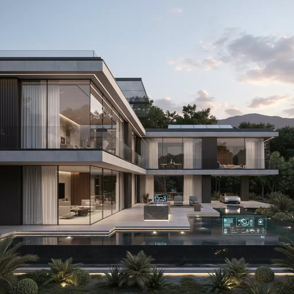 gemini_image_1768389212 Sự giao thoa hoàn hảo giữa kiến trúc hiện đại và công nghệ nhà thông minh