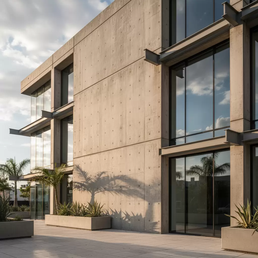 gemini_image_1768389625-1 Sự giao thoa giữa vật liệu thô mộc và ánh sáng tự nhiên