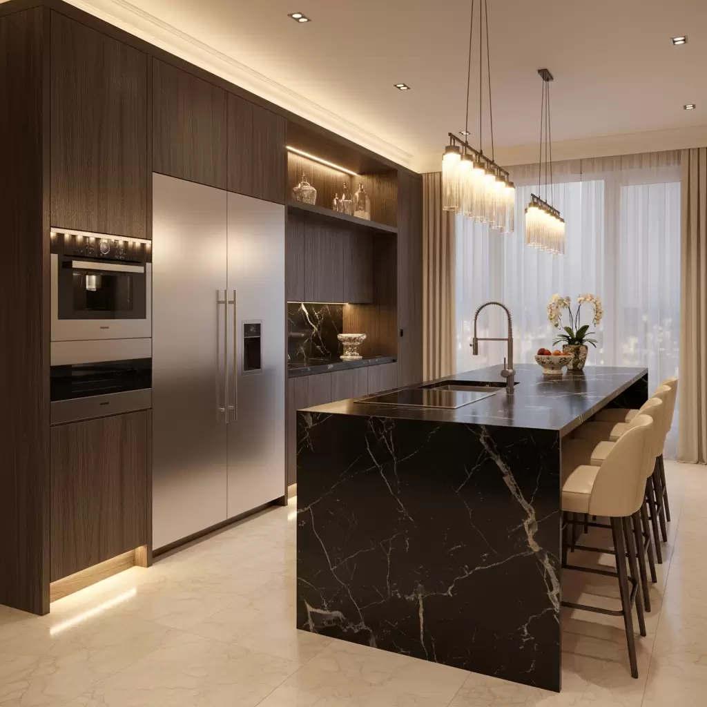gemini_image_1768390517 Xu hướng thiết kế phòng bếp hiện đại hướng đến sự sang trọng và tiện nghi