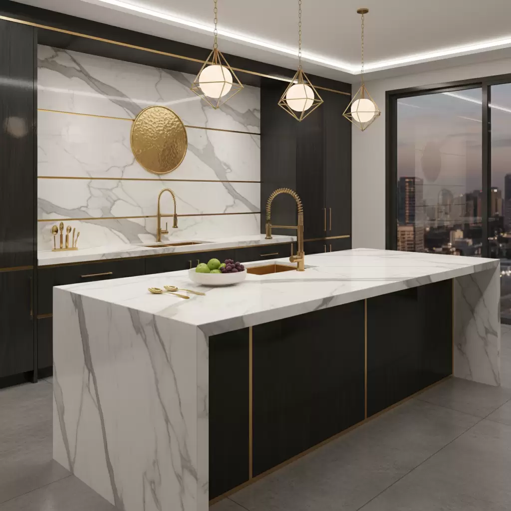 gemini_image_1768390518-1 Đá ốp lát cao cấp tạo nên điểm nhấn sang trọng và bền bỉ cho phòng bếp