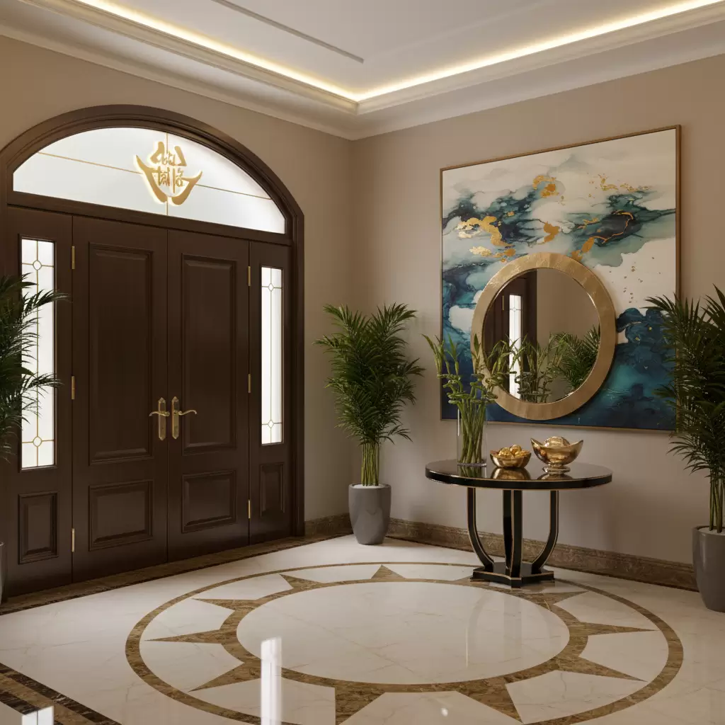 Thiết kế cửa chính và huyền quan chuẩn phong thủy giúp gia chủ đón nhận cát khí