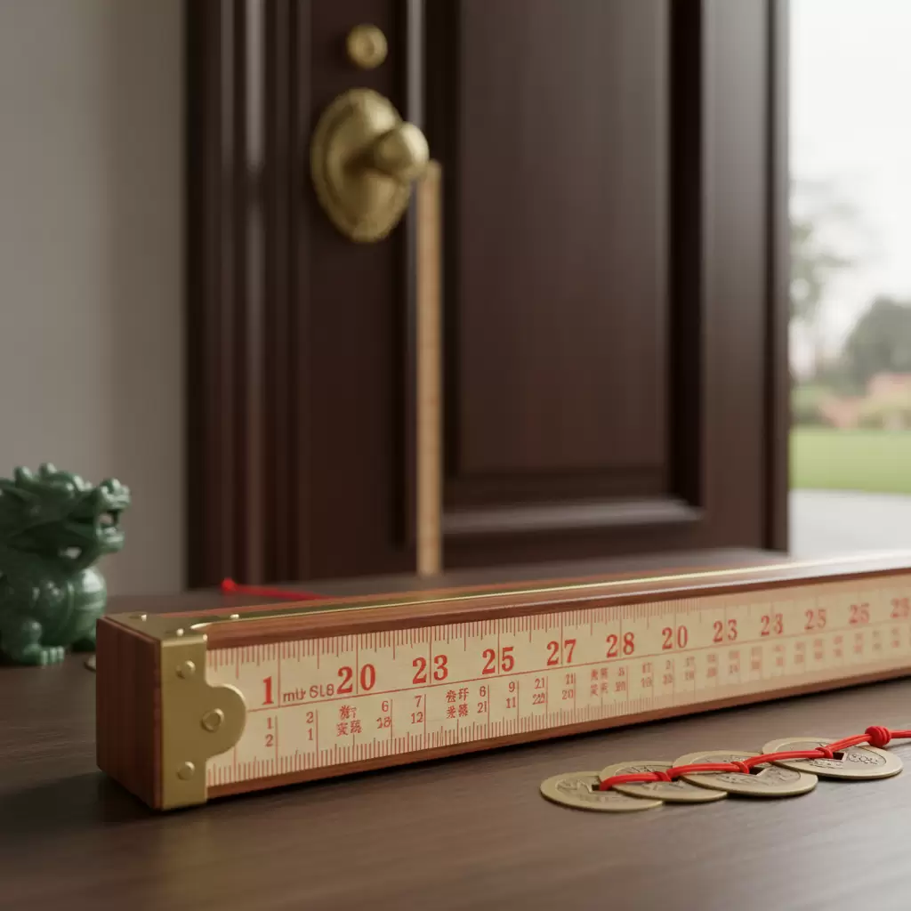 Sử dụng thước Lỗ Ban để xác định kích thước cửa chính mang lại may mắn