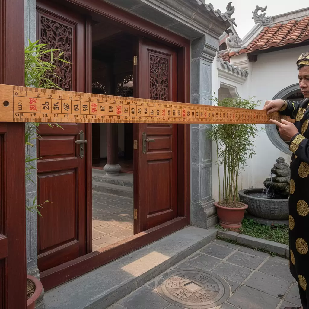 Sử dụng thước Lỗ Ban để xác định kích thước cửa chuẩn phong thủy và kiến trúc