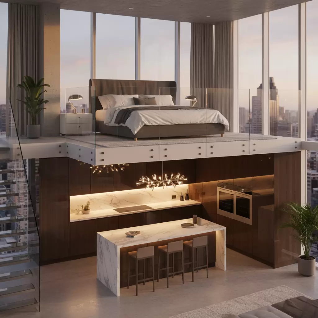 Bố trí phòng ngủ Master phía trên phòng bếp cần được tính toán kỹ lưỡng về mặt phong thủy và công năng