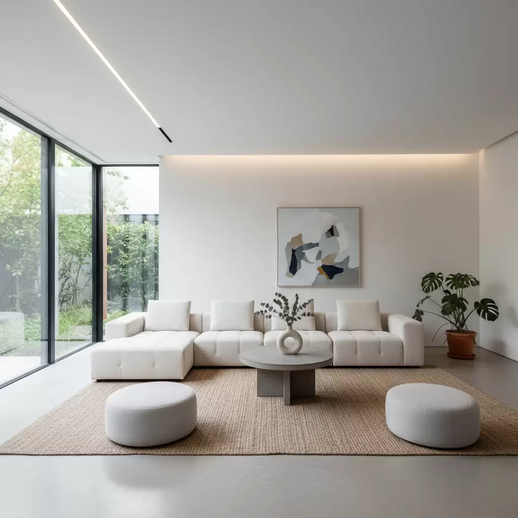 Sắp xếp nội thất tối giản với các khoảng trống giúp dòng khí lưu thông dễ dàng hơn