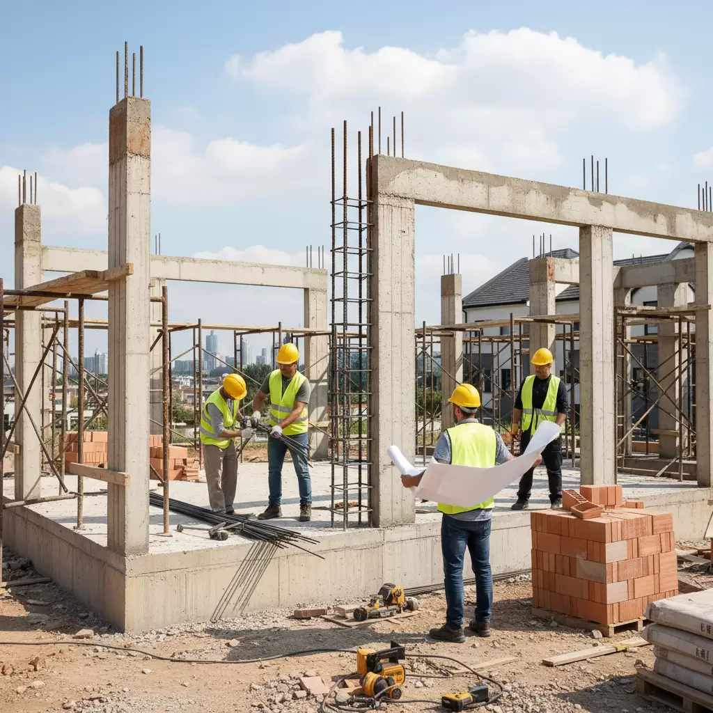 Quá trình thi công phần thô đóng vai trò là khung xương vững chắc cho toàn bộ công trình