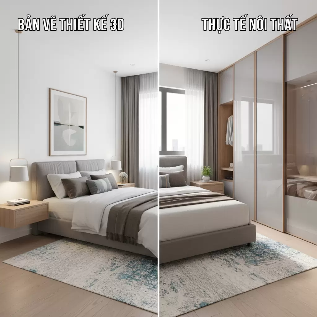 Sự tương quan chặt chẽ giữa bản vẽ phối cảnh và không gian thực tế