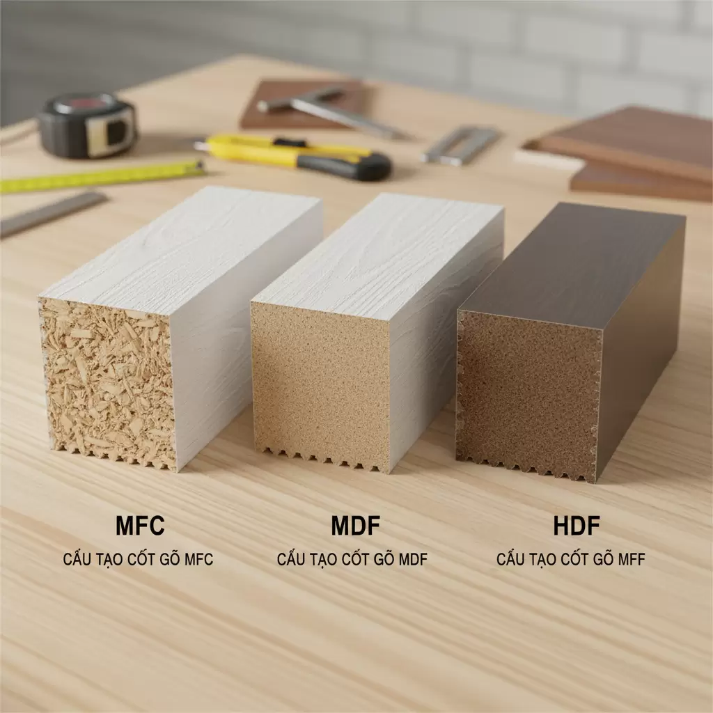 Phân biệt cốt gỗ công nghiệp qua cấu tạo dăm gỗ và sợi gỗ