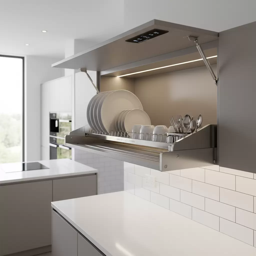 Giá bát nâng hạ  giải pháp thông minh và tiện lợi cho tủ bếp trên