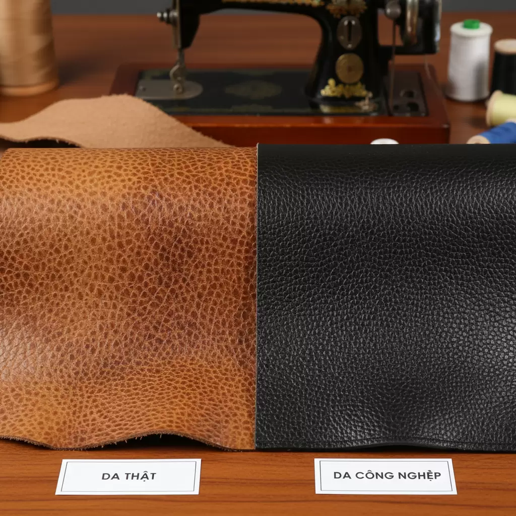 Sự khác biệt rõ rệt về cấu trúc bề mặt giữa da thật và da nhân tạo